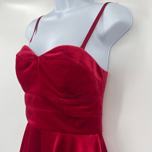 Guess Velvet Bustier Top Sz S Red Holiday Peplum Holiday Y2K Glam Corset Party - Picture 3 of 11